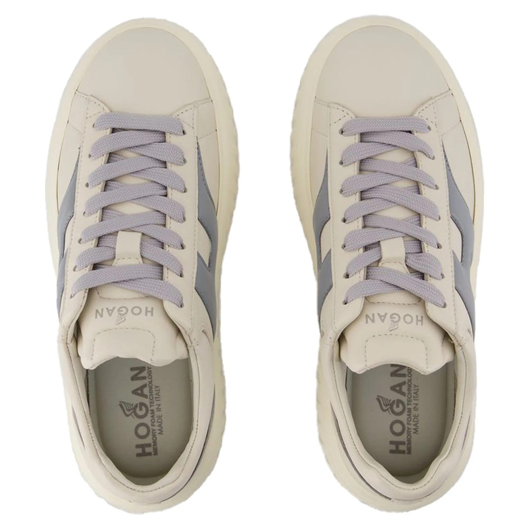 H Stripes Sneakers - Hogan -Leather - White