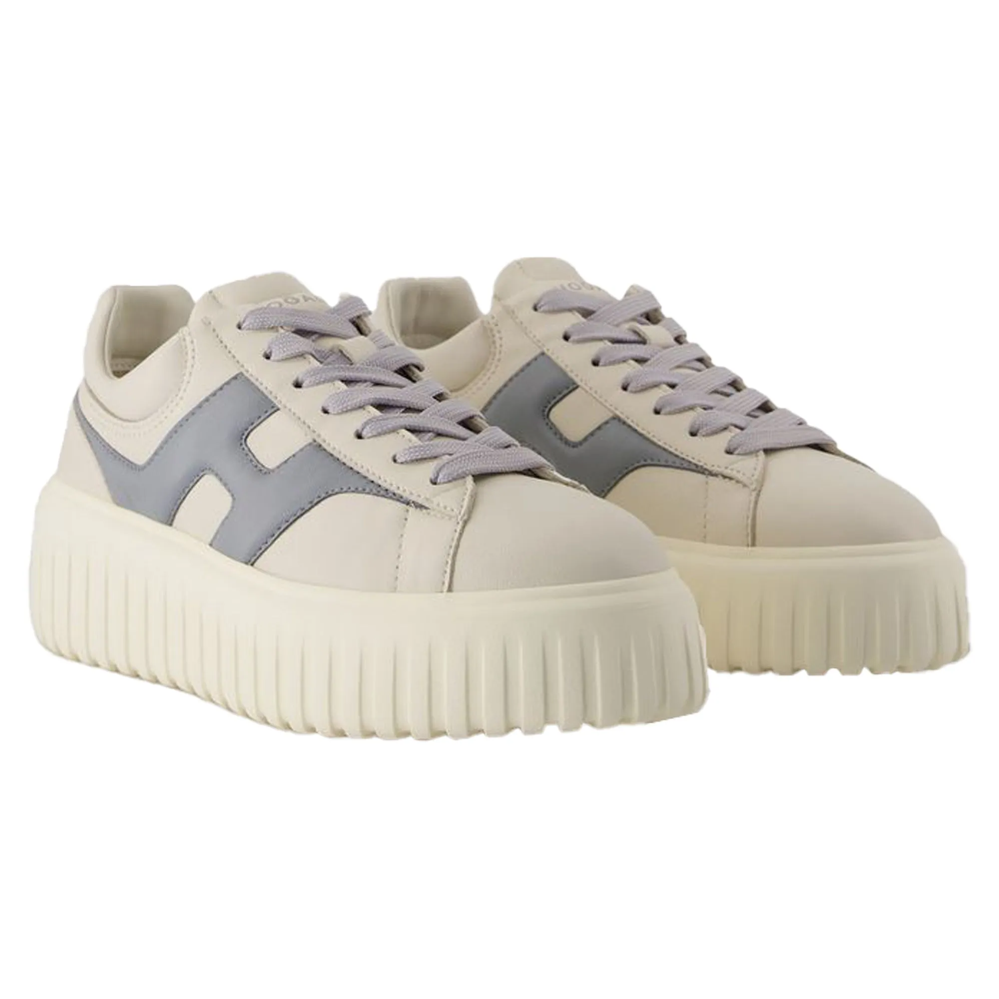 H Stripes Sneakers - Hogan -Leather - White