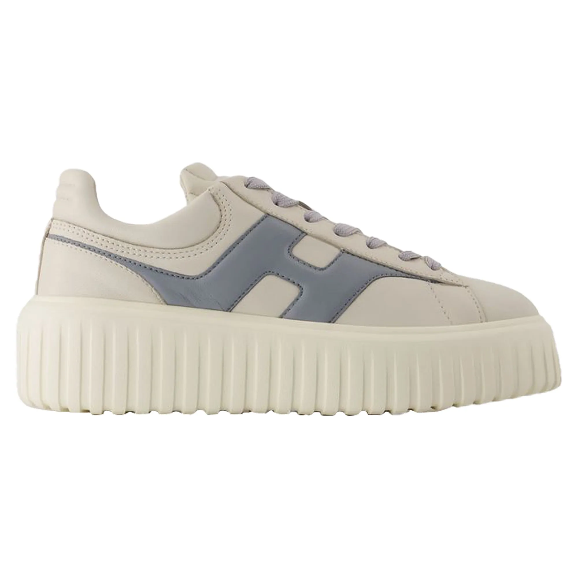 H Stripes Sneakers - Hogan -Leather - White