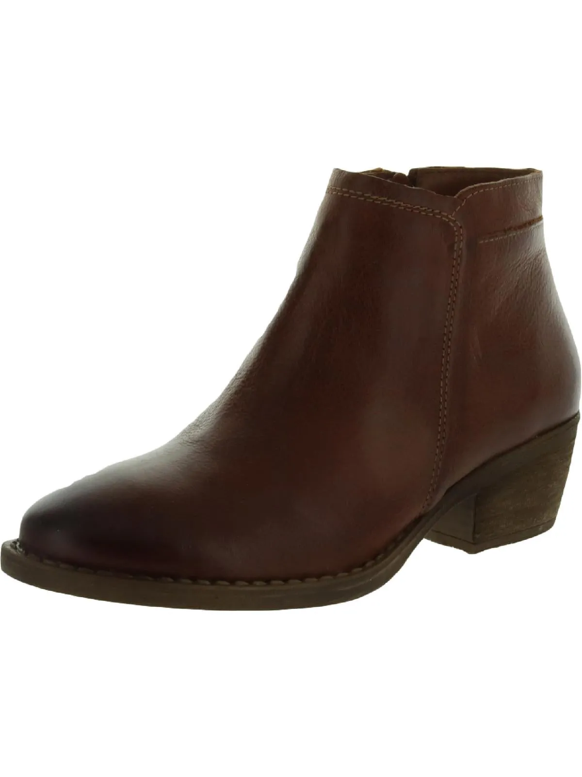 Hayley Womens Leather Almond Toe Ankle Boots