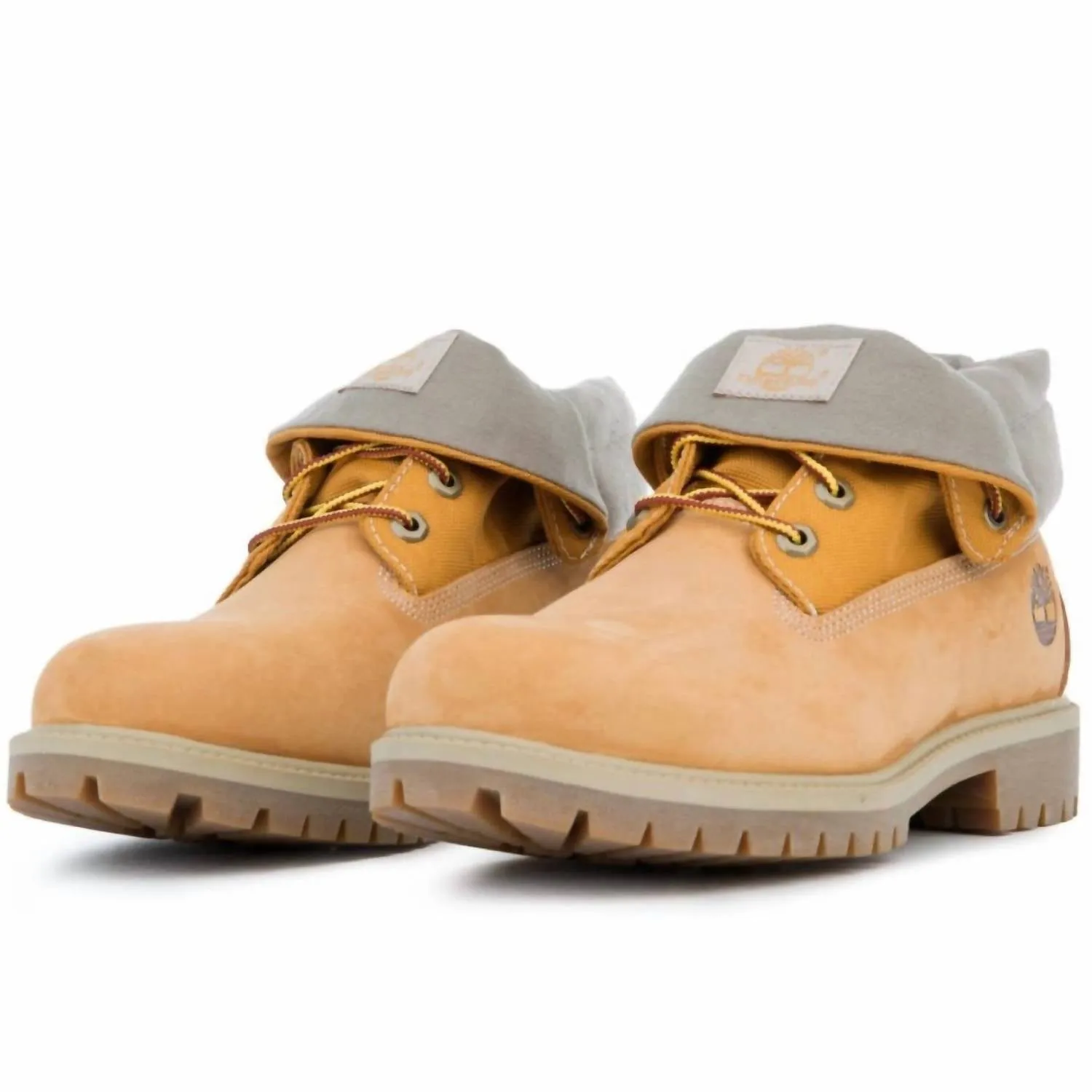 Heritage Roll Top Boots In Wheat Nubuck