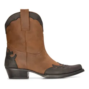 High Western Real Leather Pointed Toe Boots