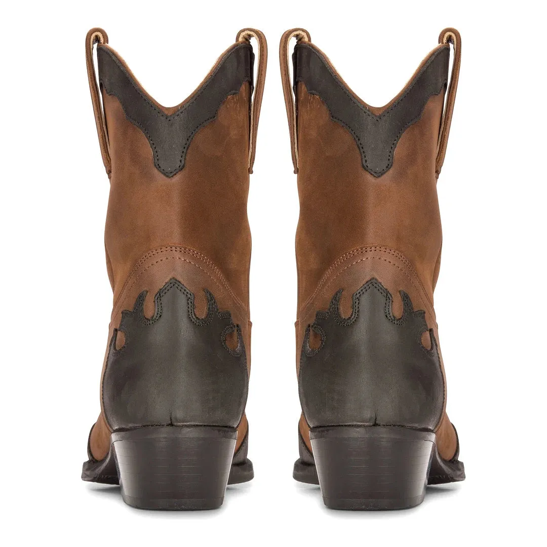 High Western Real Leather Pointed Toe Boots