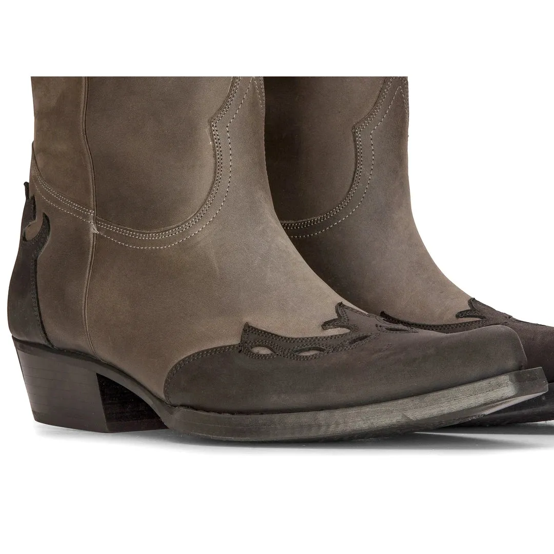 High Western Real Leather Pointed Toe Boots