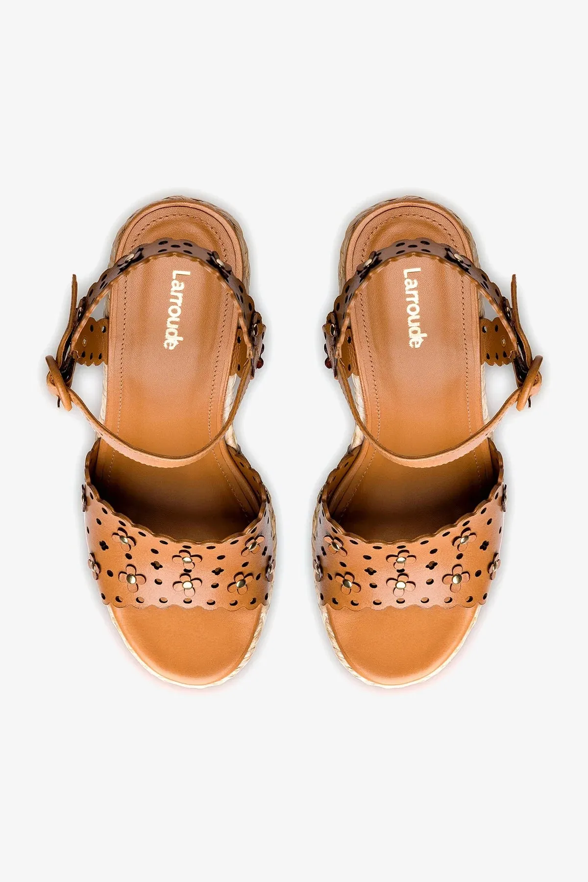 Jasmine Wedge In Biscuit Leather