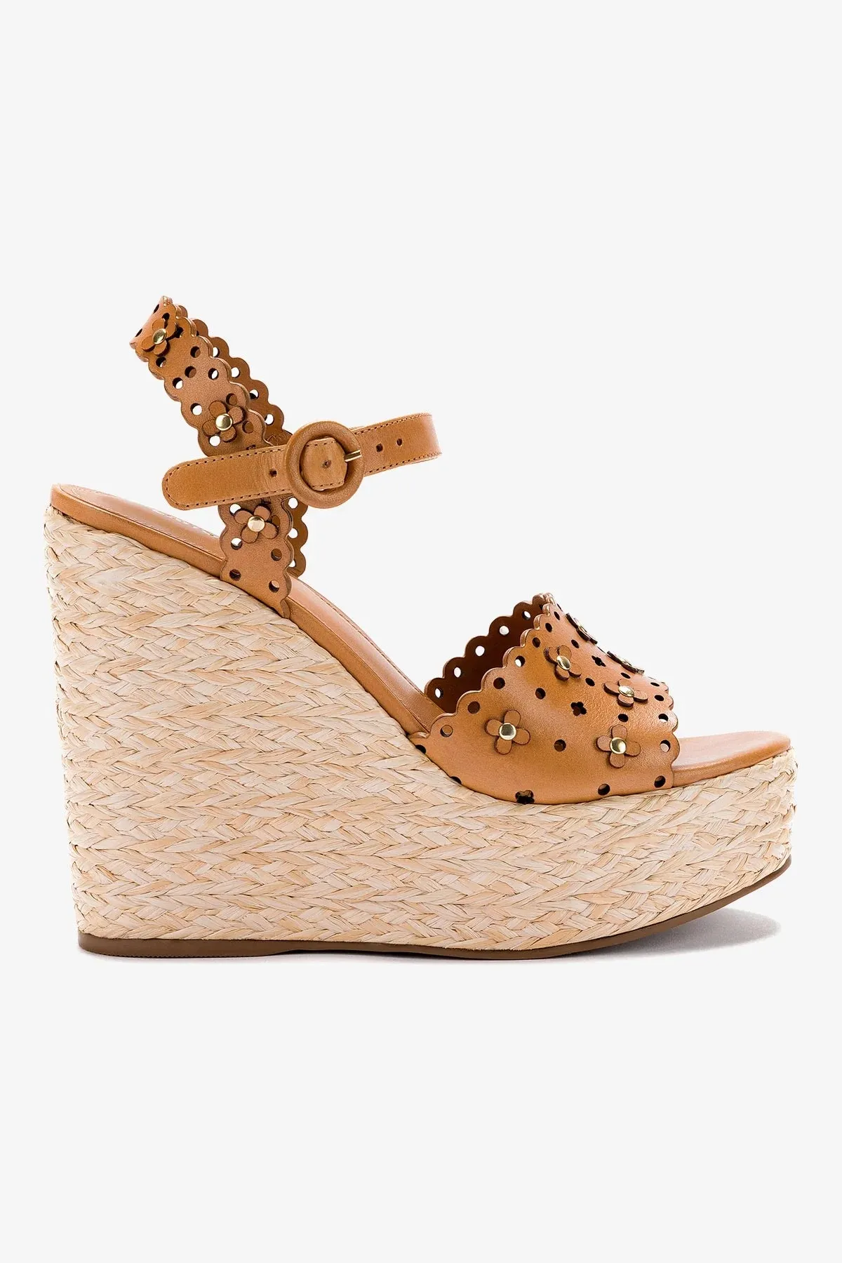 Jasmine Wedge In Biscuit Leather