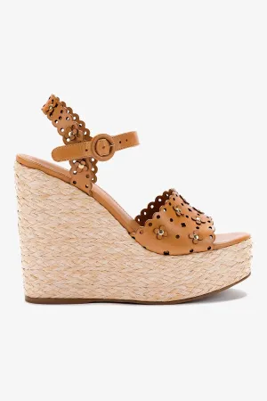 Jasmine Wedge In Biscuit Leather