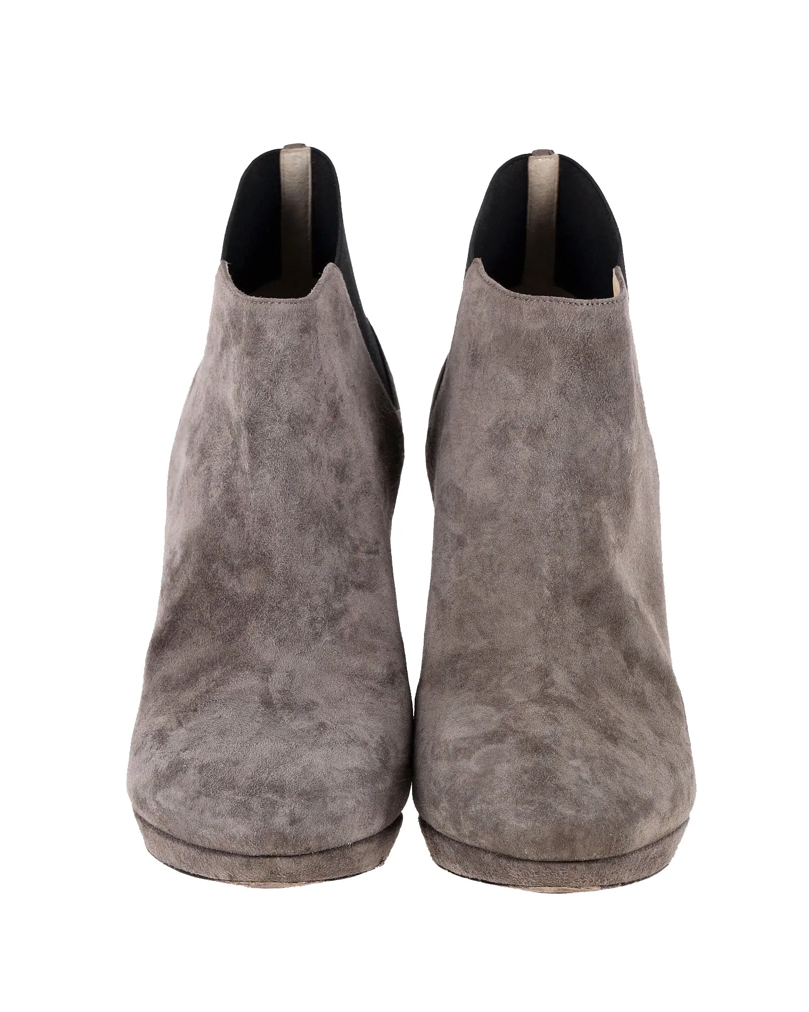 Jimmy Choo Talula 100 Ankle Boots in Taupe Grey Suede