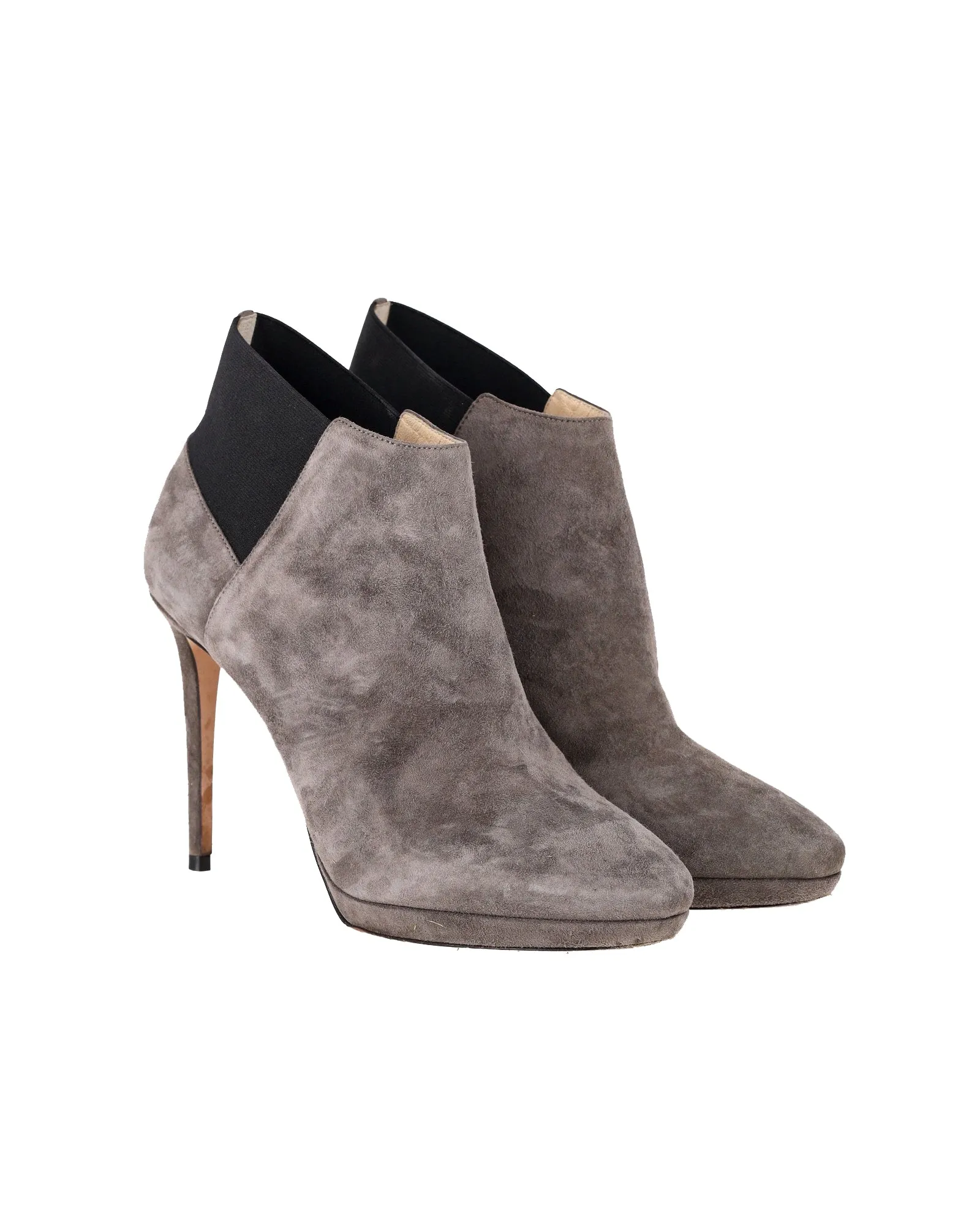 Jimmy Choo Talula 100 Ankle Boots in Taupe Grey Suede