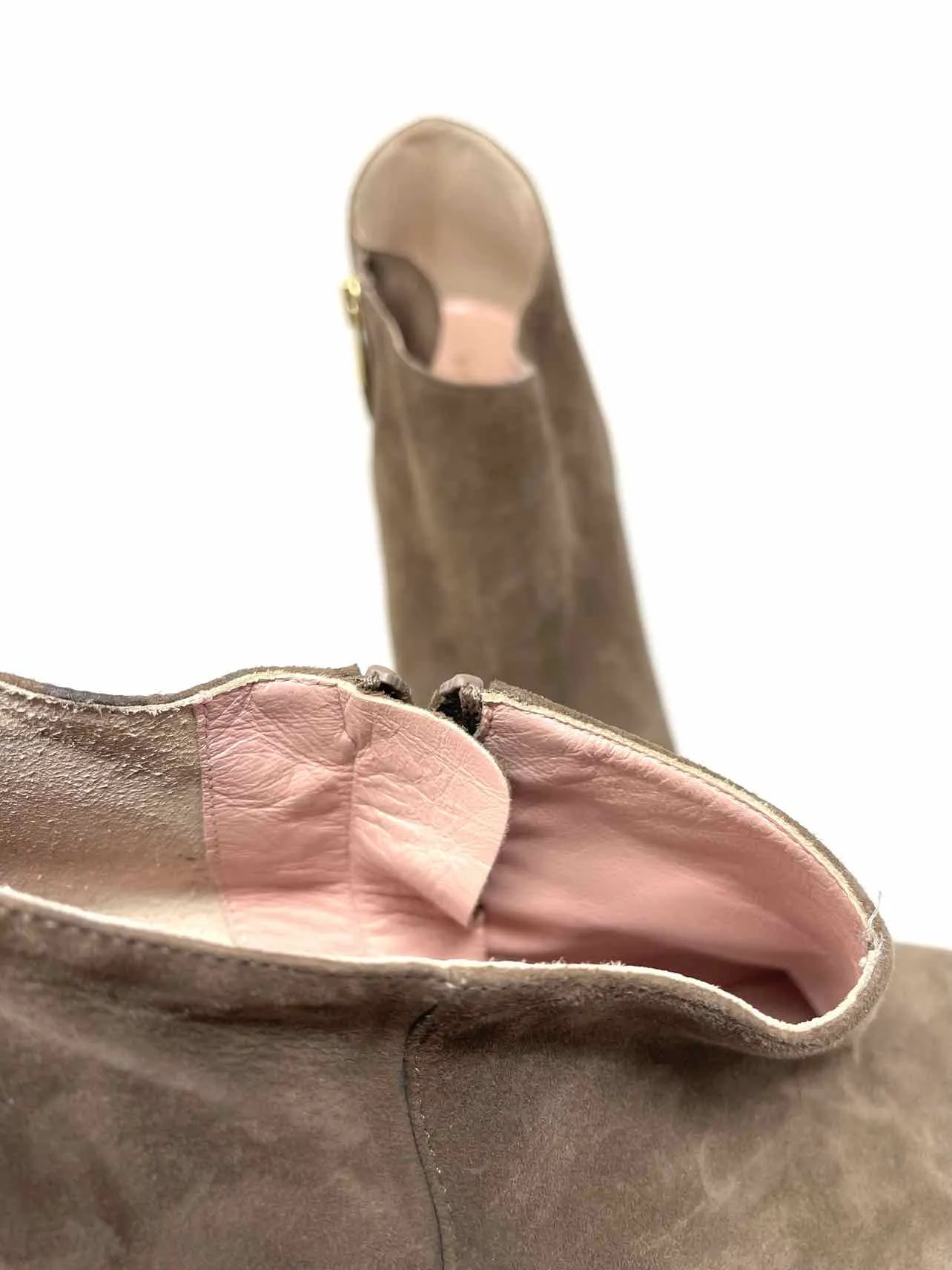 Kate Spade Size 9.5 Taupe Zipper Suede Shoes Ankle Boots