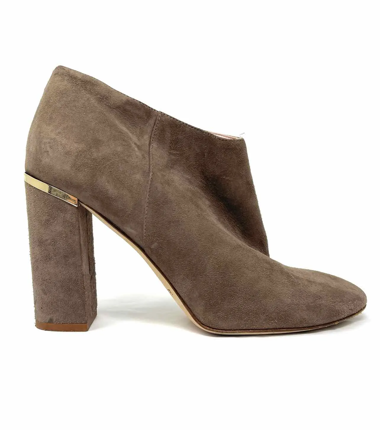 Kate Spade Size 9.5 Taupe Zipper Suede Shoes Ankle Boots