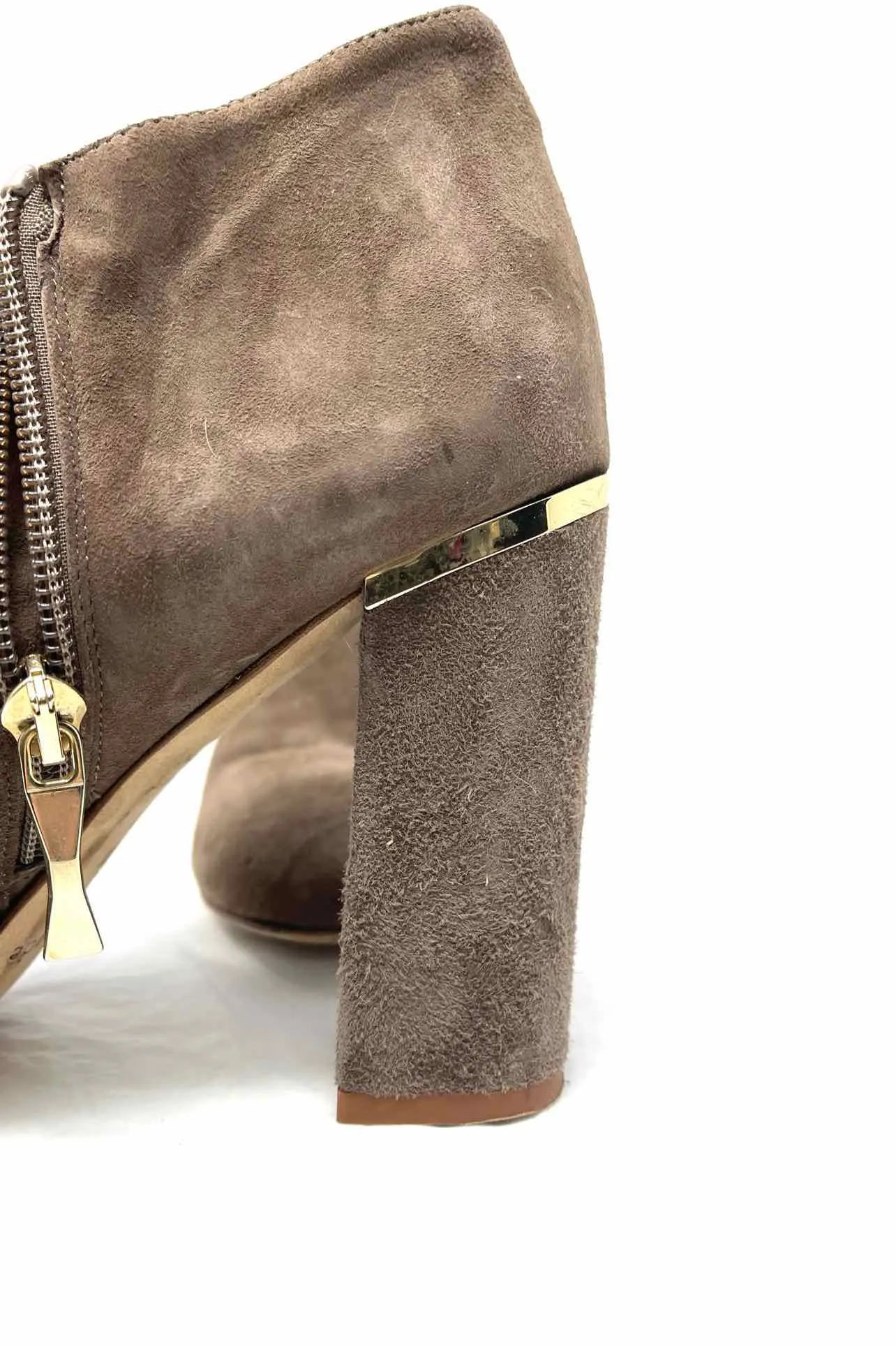 Kate Spade Size 9.5 Taupe Zipper Suede Shoes Ankle Boots