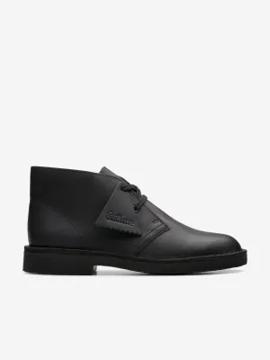 Kids Leather Desert Boots in Black