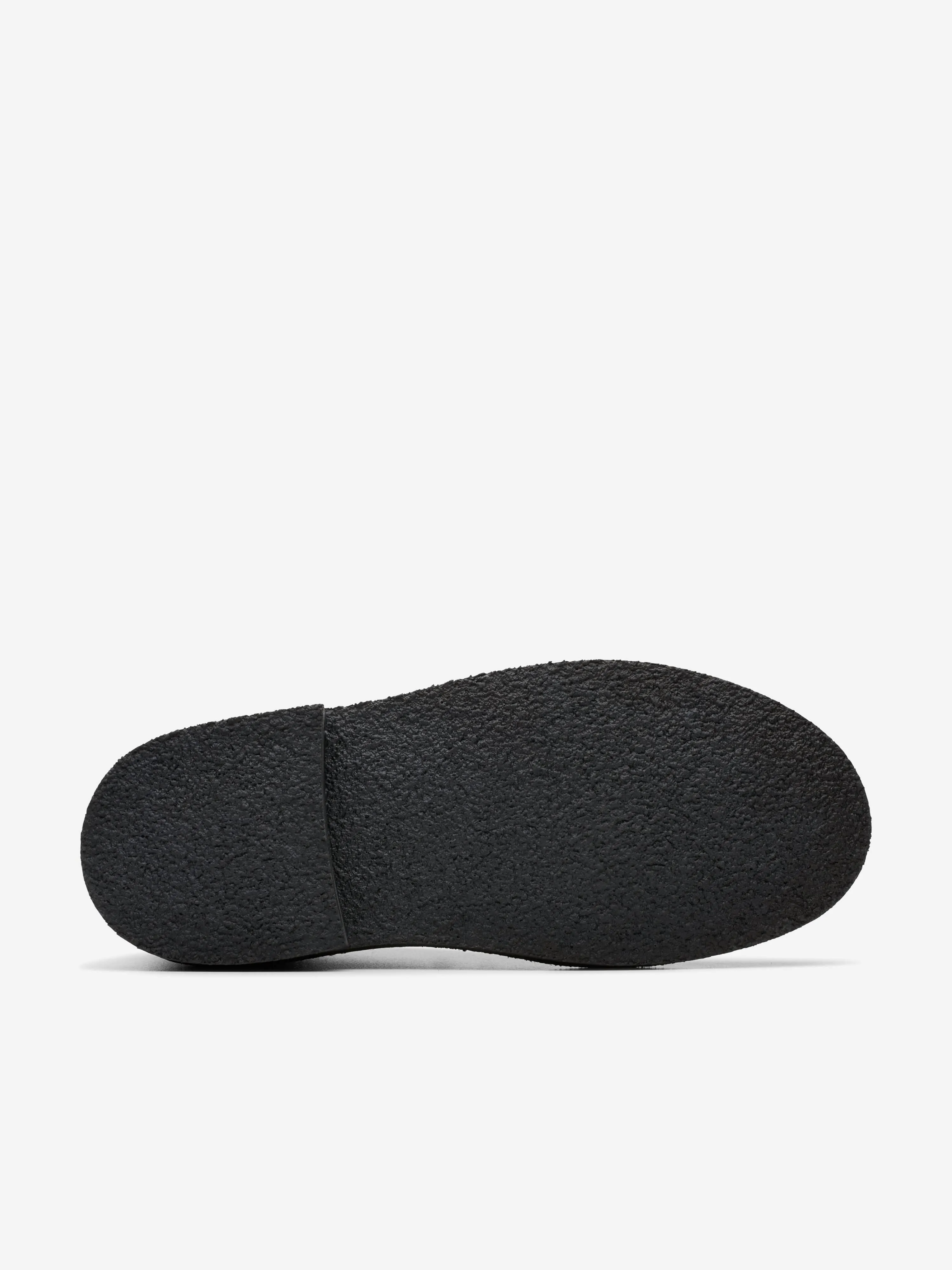 Kids Leather Desert Boots in Black
