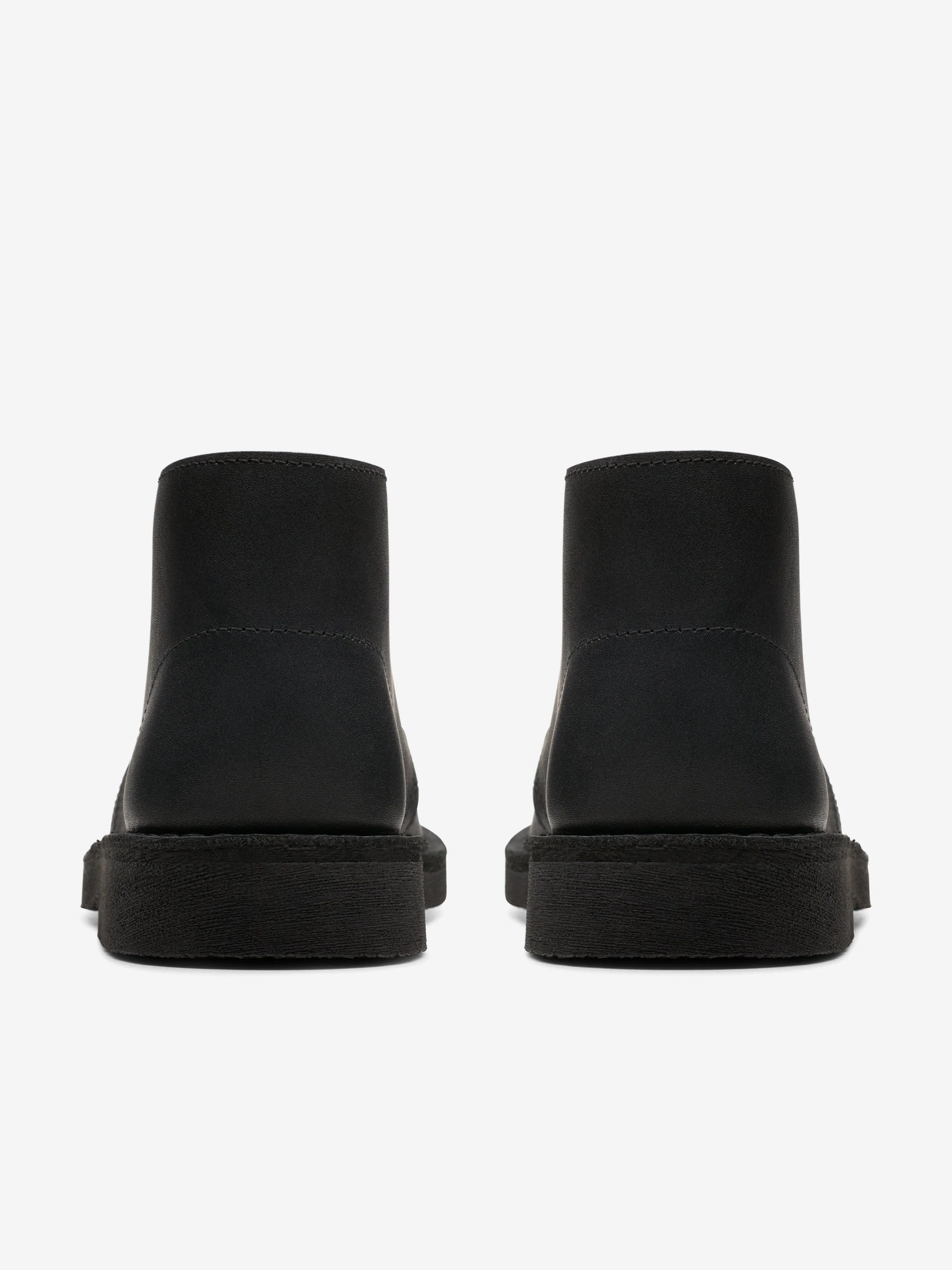 Kids Leather Desert Boots in Black