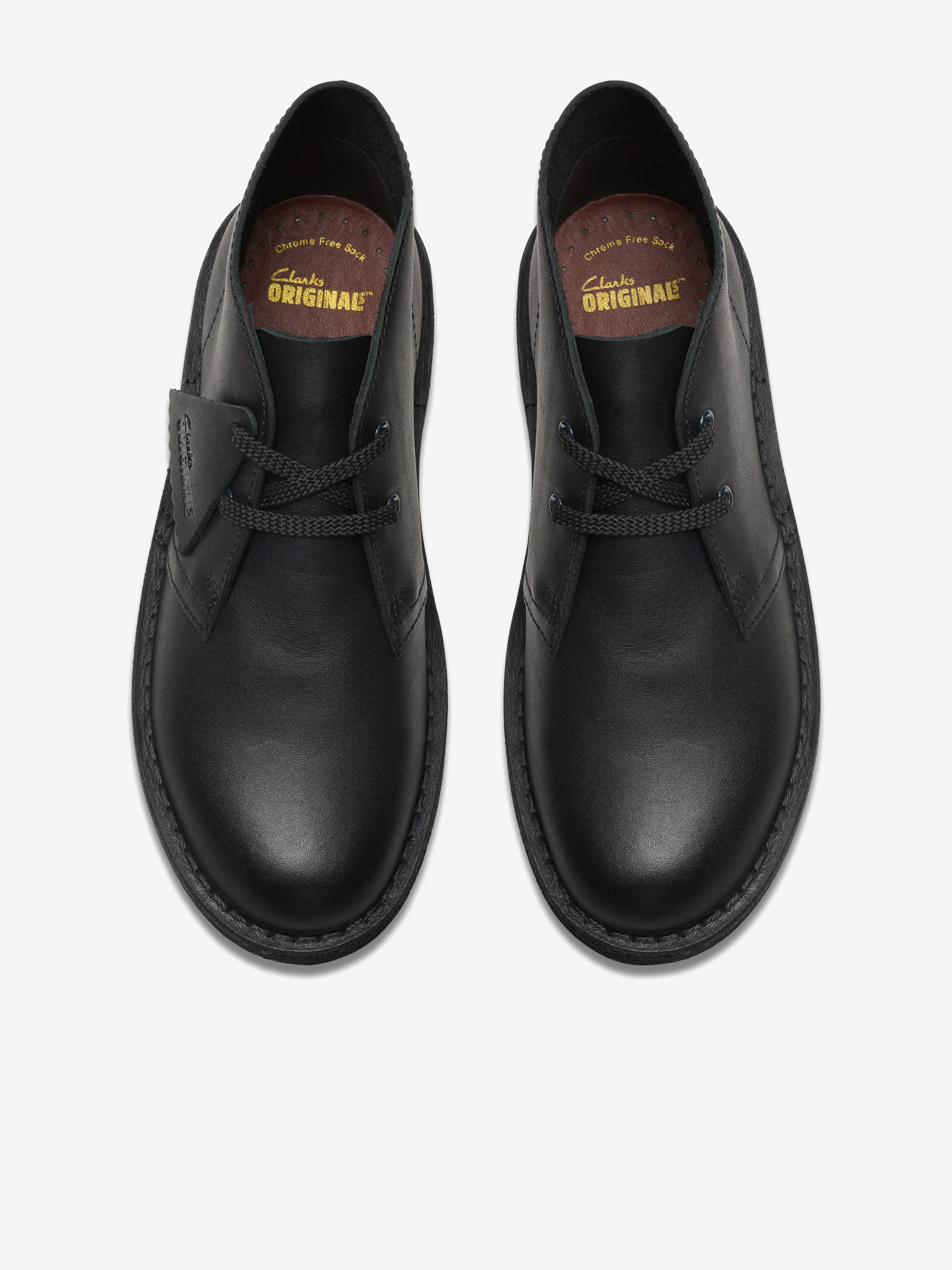 Kids Leather Desert Boots in Black