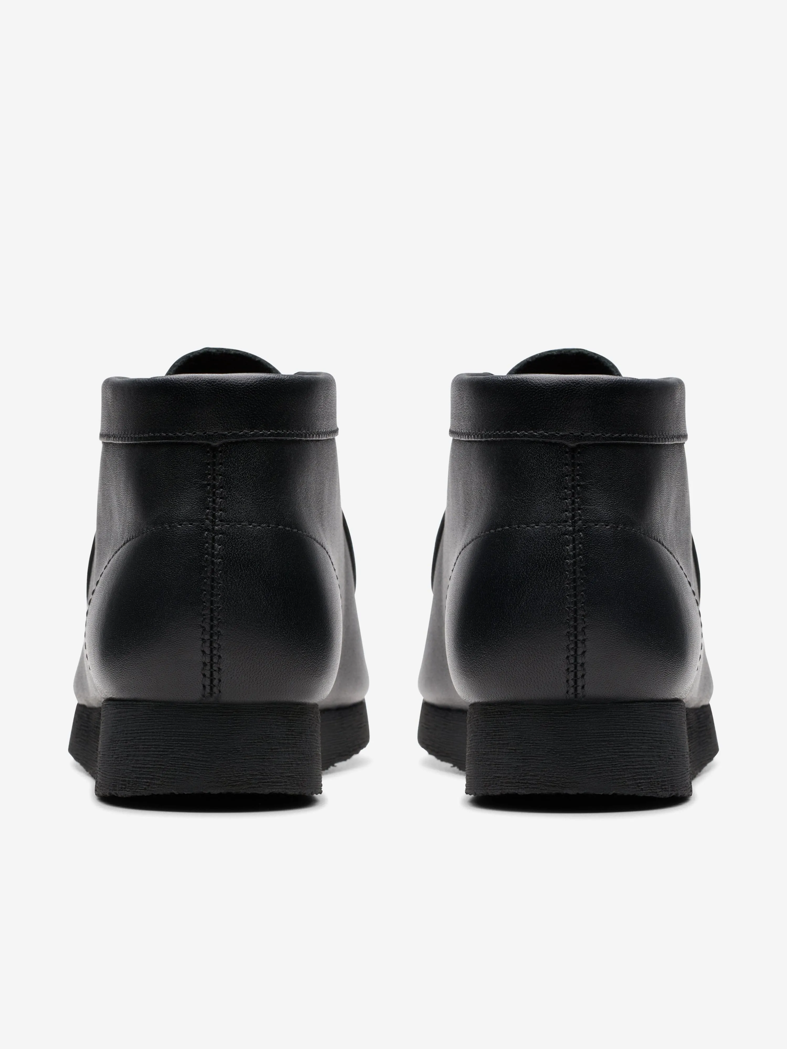 Kids Leather Wallabee Boots in Black