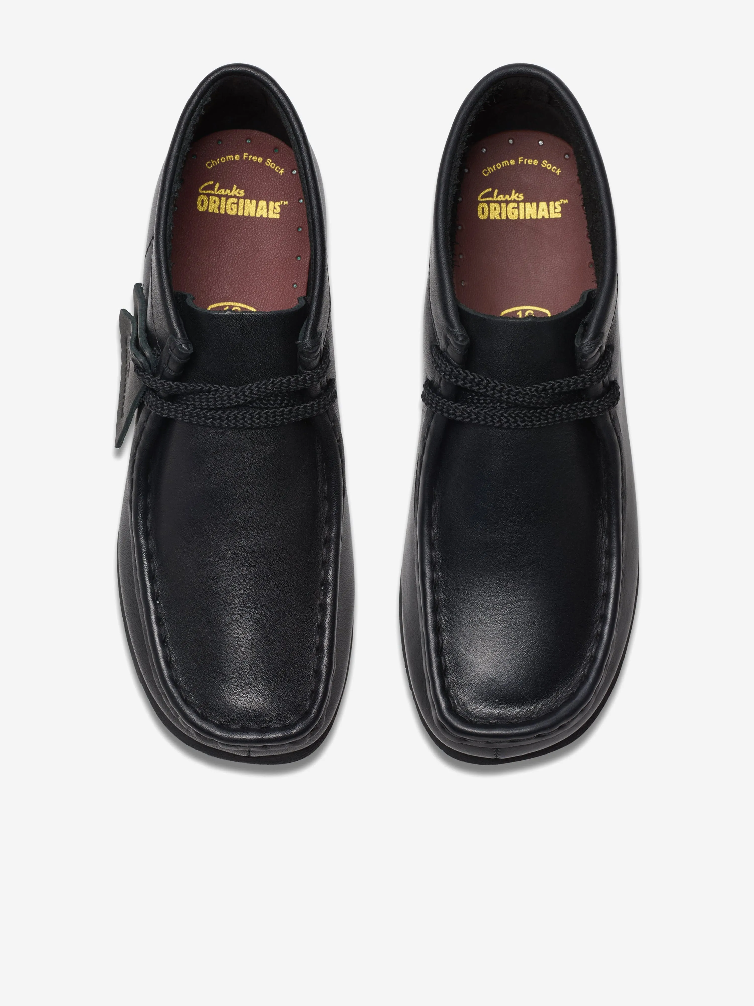Kids Leather Wallabee Boots in Black