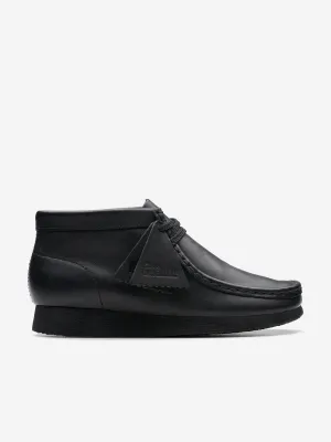 Kids Leather Wallabee Boots in Black
