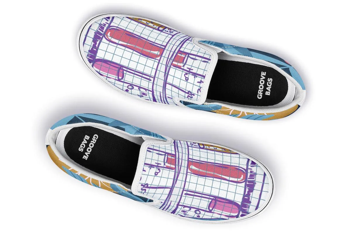 Lab Graph Paper Slip-On Shoes