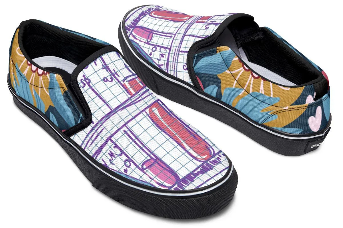 Lab Graph Paper Slip-On Shoes