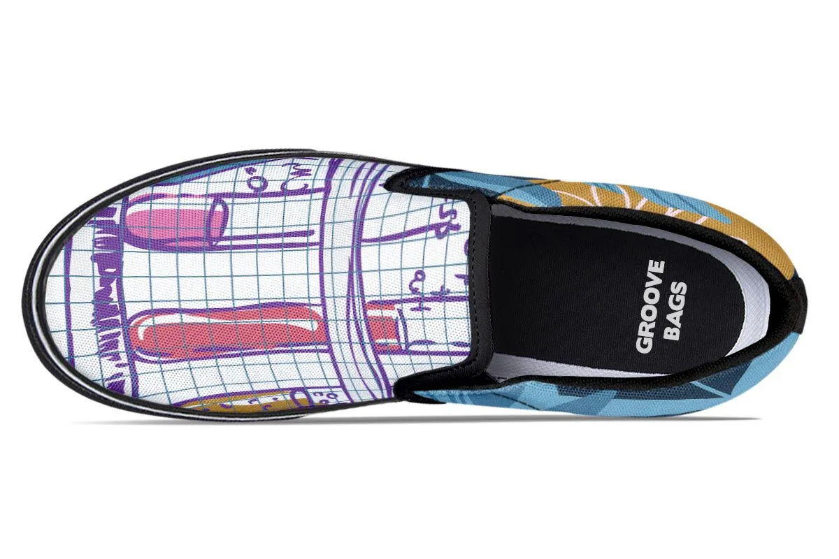 Lab Graph Paper Slip-On Shoes