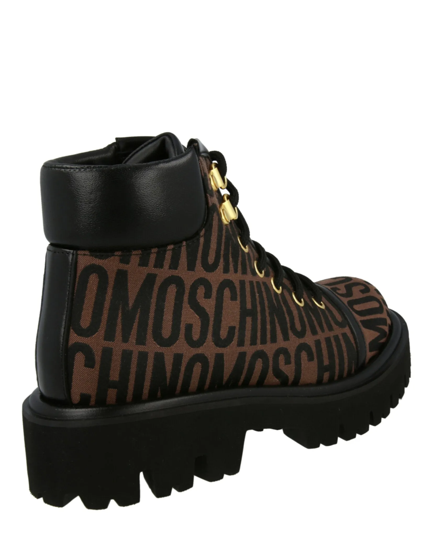 Logo Jacquard Lace-Up Ankle Boots