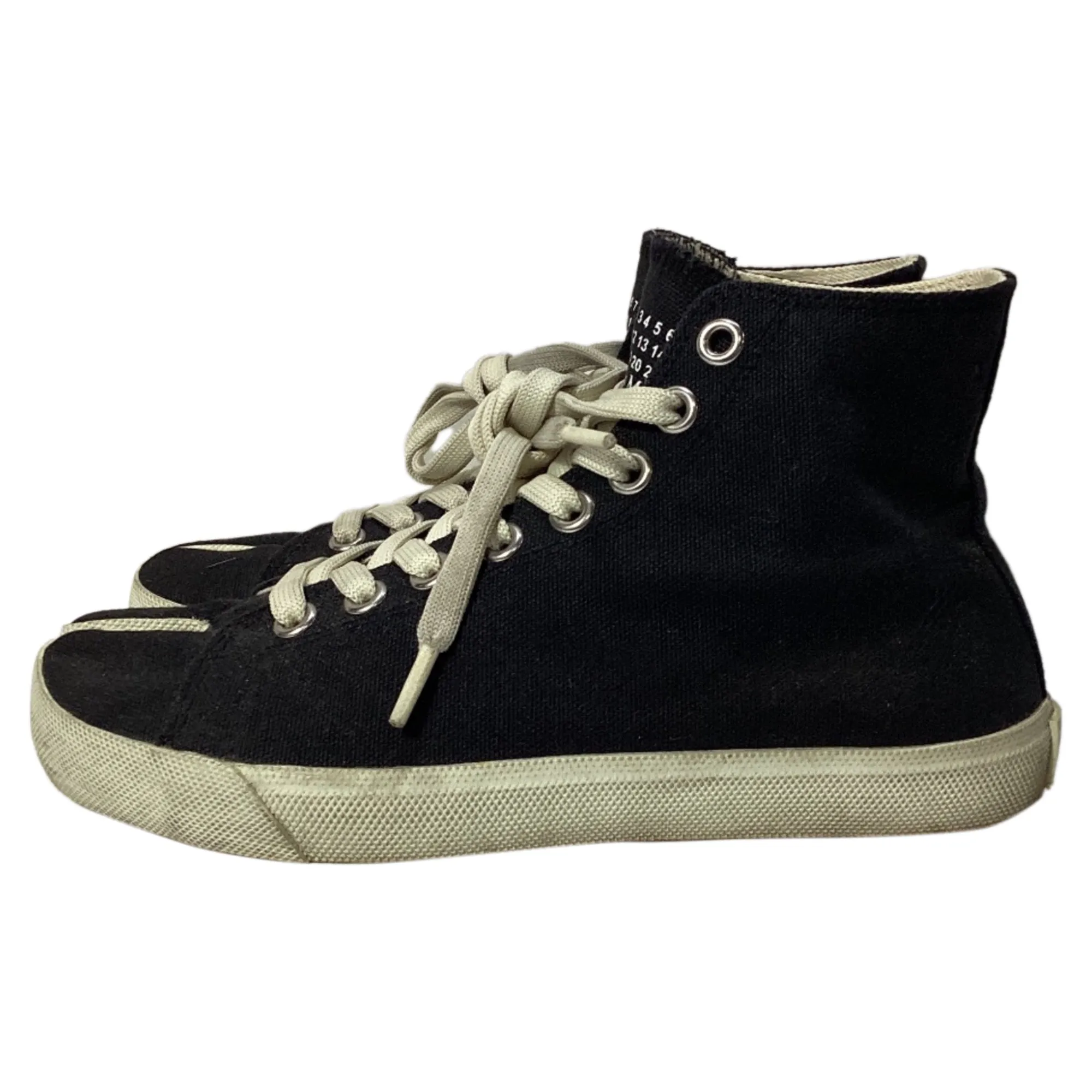 Maison Margiela Tabi Vandal High-Top Sneakers in Black Canvas
