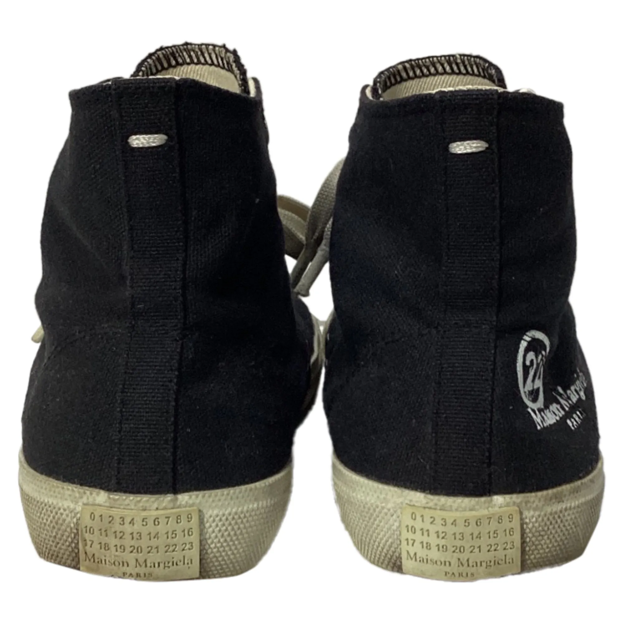 Maison Margiela Tabi Vandal High-Top Sneakers in Black Canvas