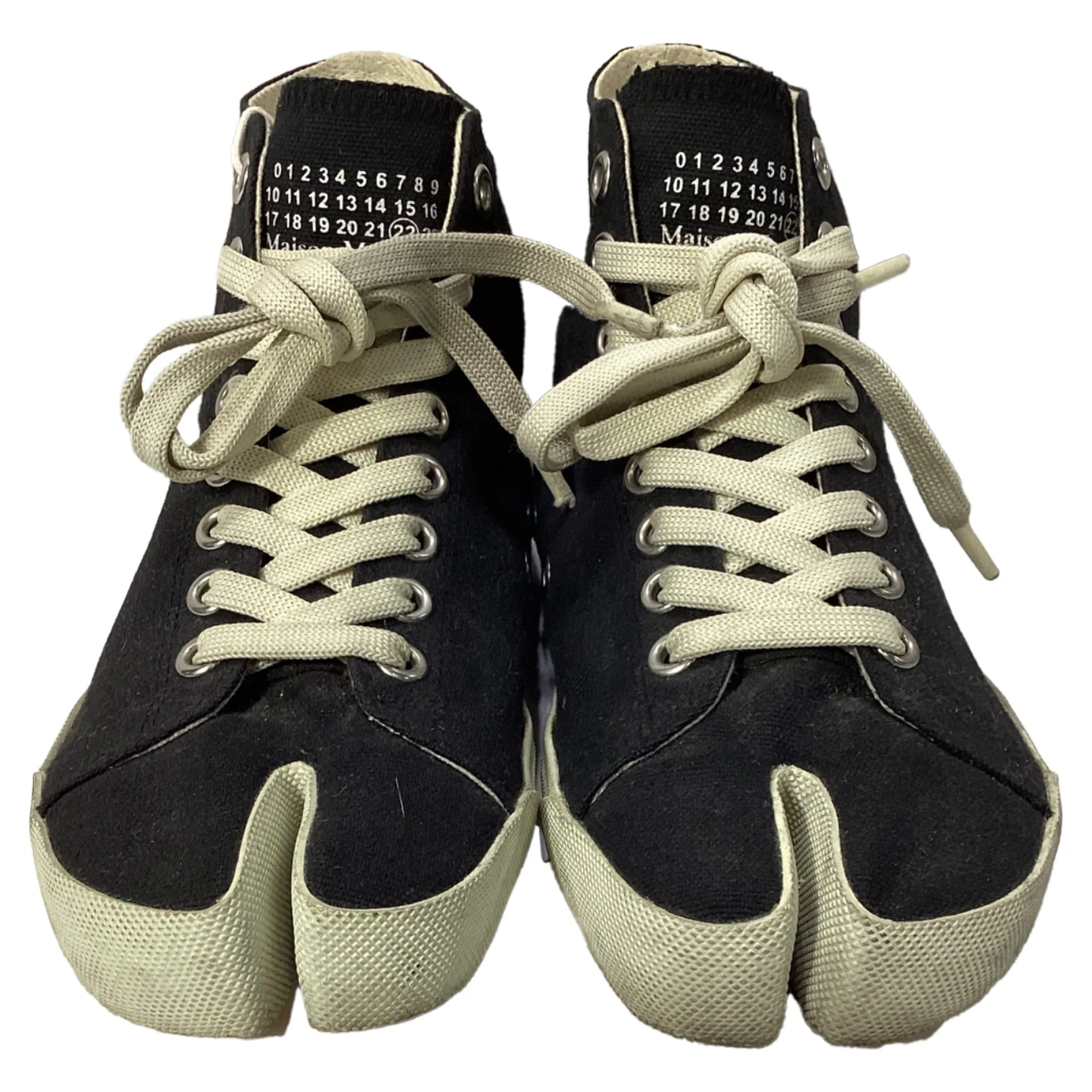 Maison Margiela Tabi Vandal High-Top Sneakers in Black Canvas