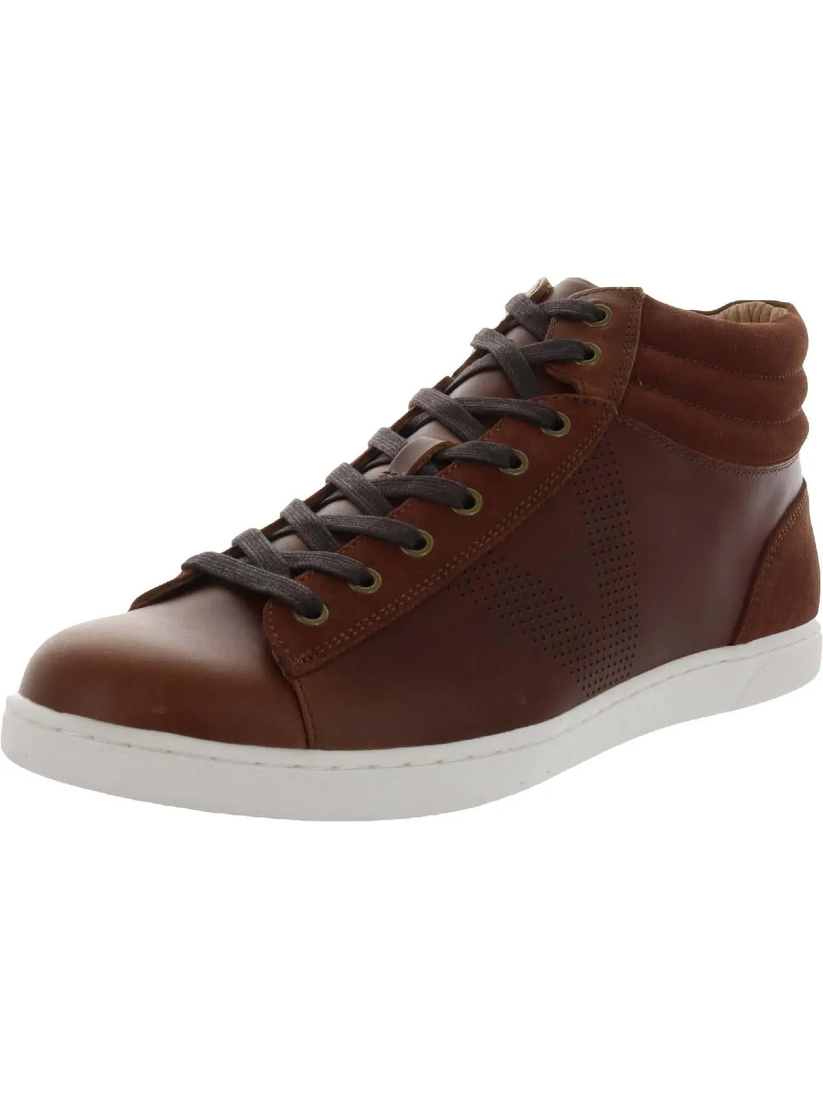Malcom Mens Leather Sport High-Top Sneakers