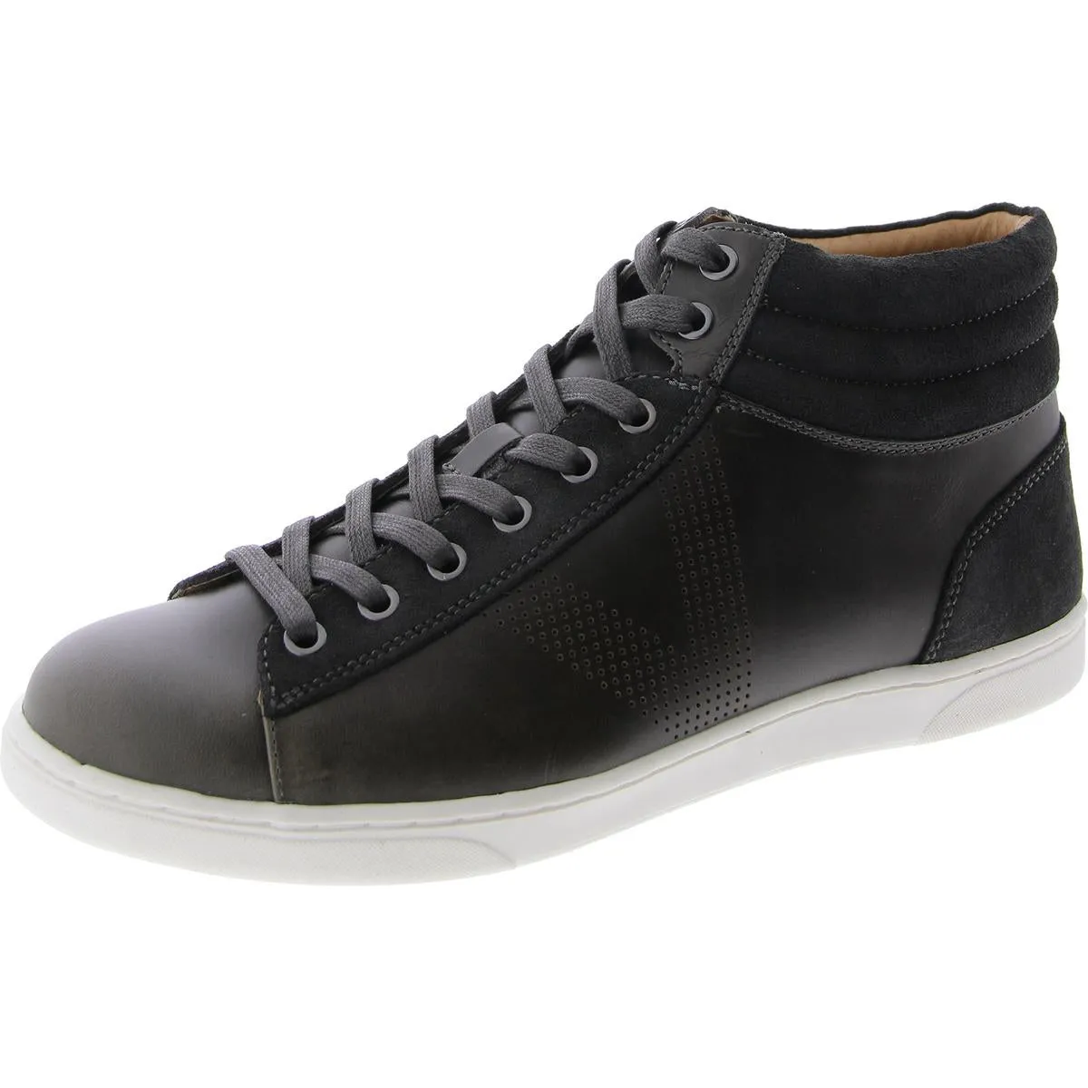 Malcom Mens Leather Sport High-Top Sneakers