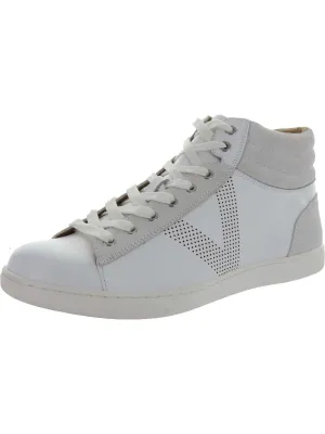 Malcom Mens Leather Sport High-Top Sneakers