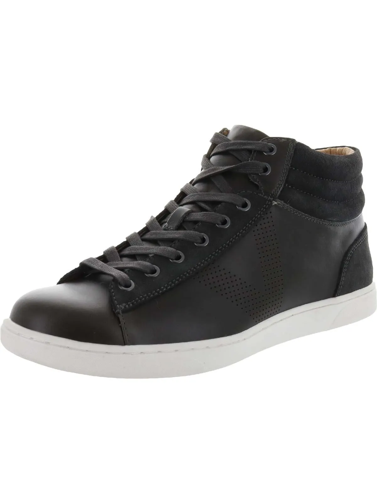 Malcom Mens Leather Sport High-Top Sneakers