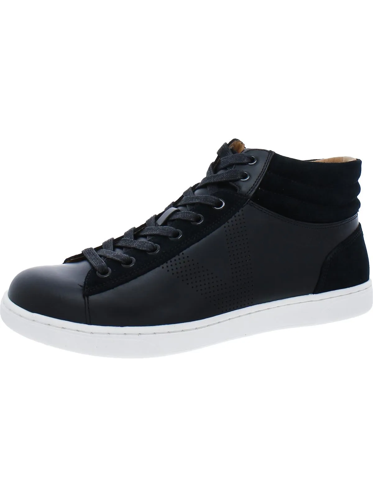 Malcom Mens Leather Sport High-Top Sneakers