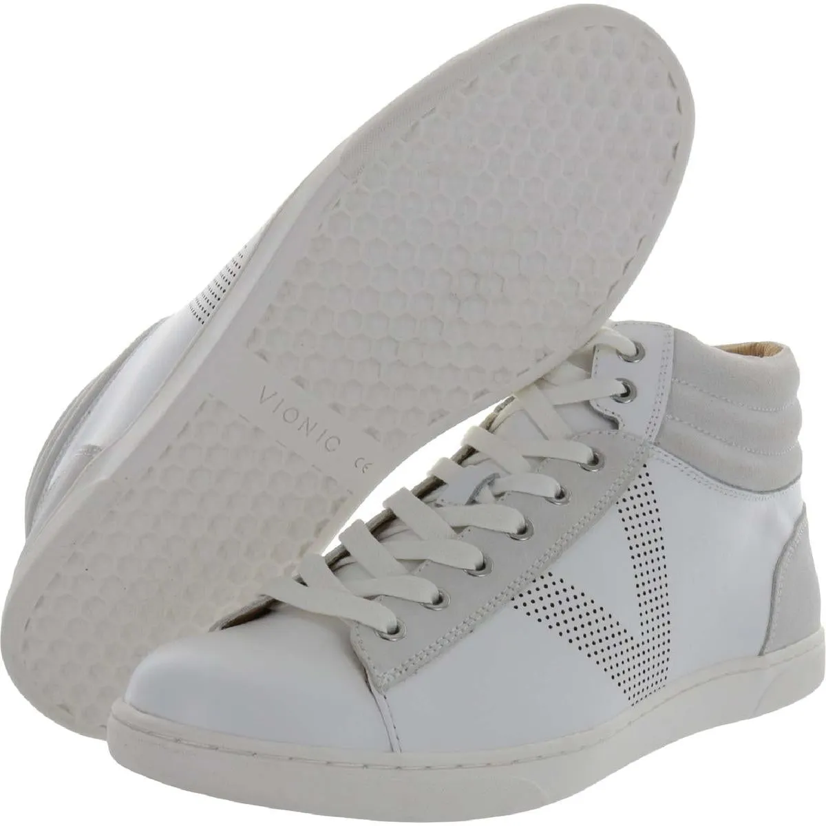 Malcom Mens Leather Sport High-Top Sneakers