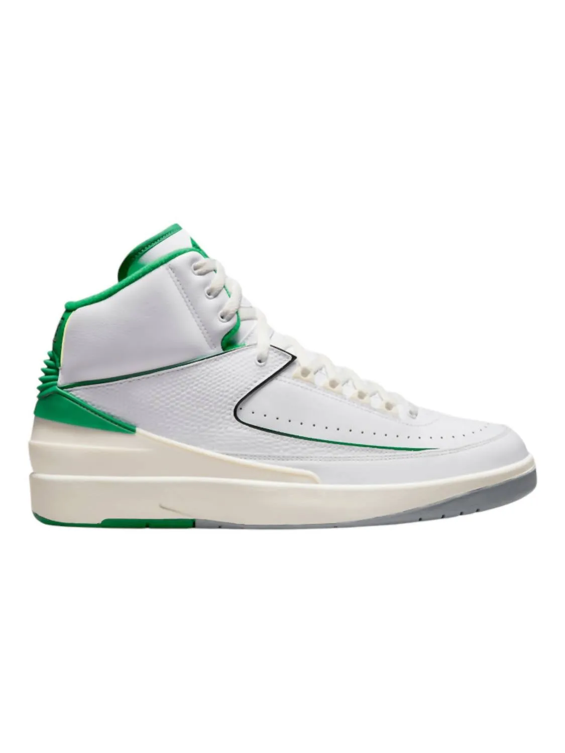 Men's 2 Retro Sneaker In White/lucky Green/sail/light Steel Grey