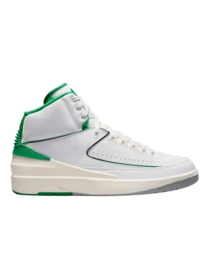 Men's 2 Retro Sneaker In White/lucky Green/sail/light Steel Grey