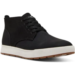 Mens Mixed Media Leather High-Top Sneakers