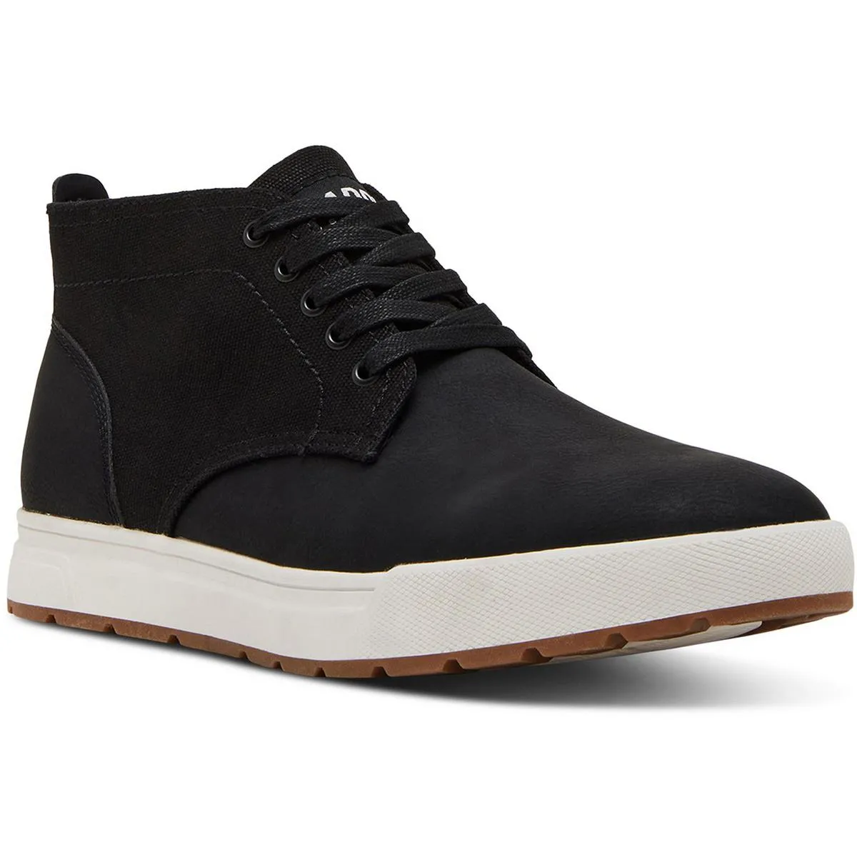 Mens Mixed Media Leather High-Top Sneakers
