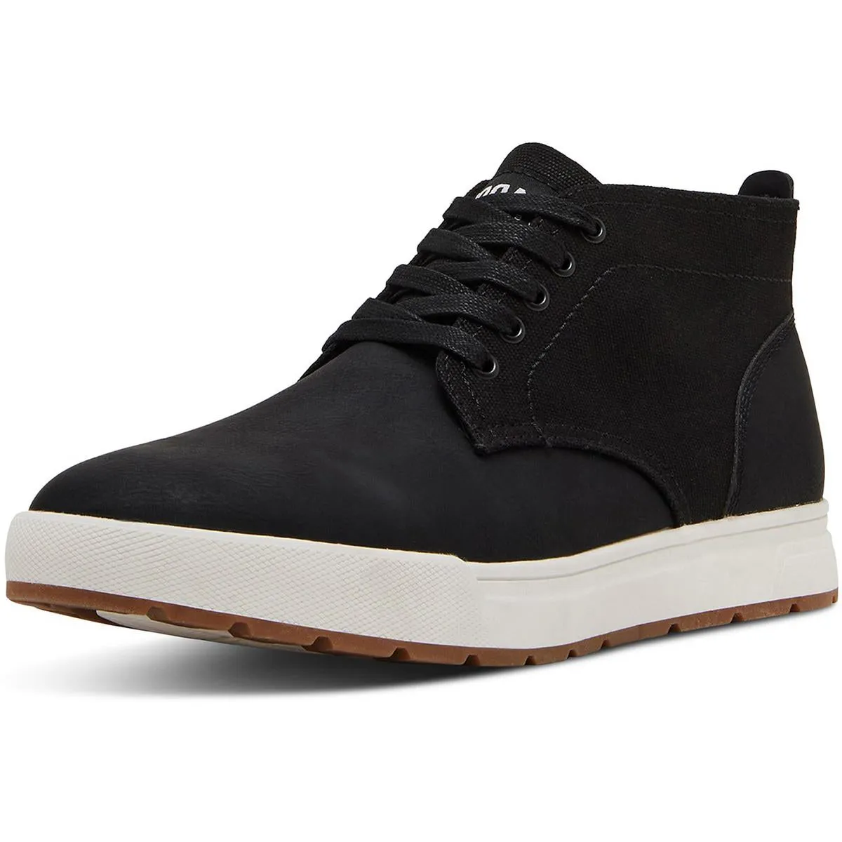 Mens Mixed Media Leather High-Top Sneakers