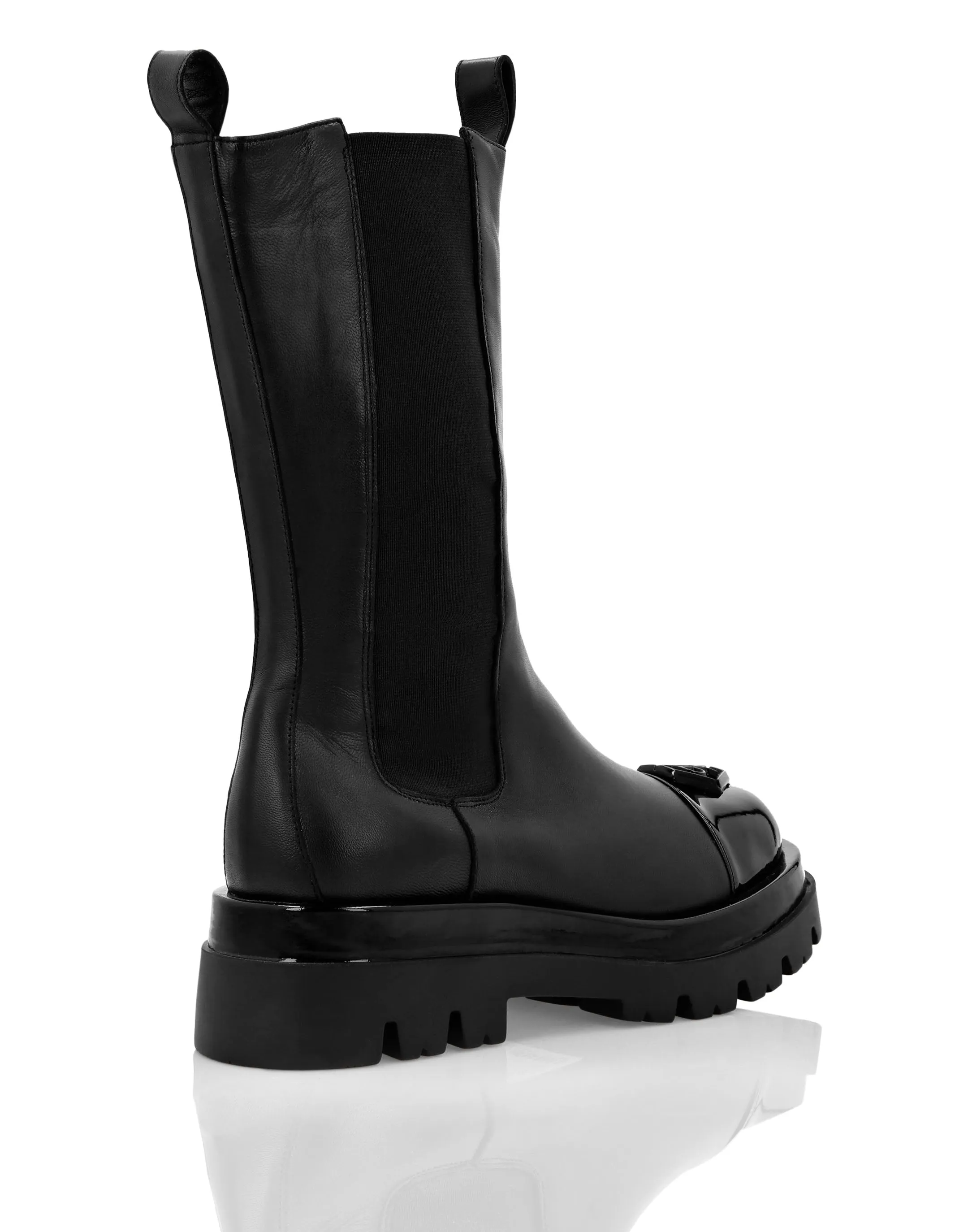 Mid Flat Boots Hexagon