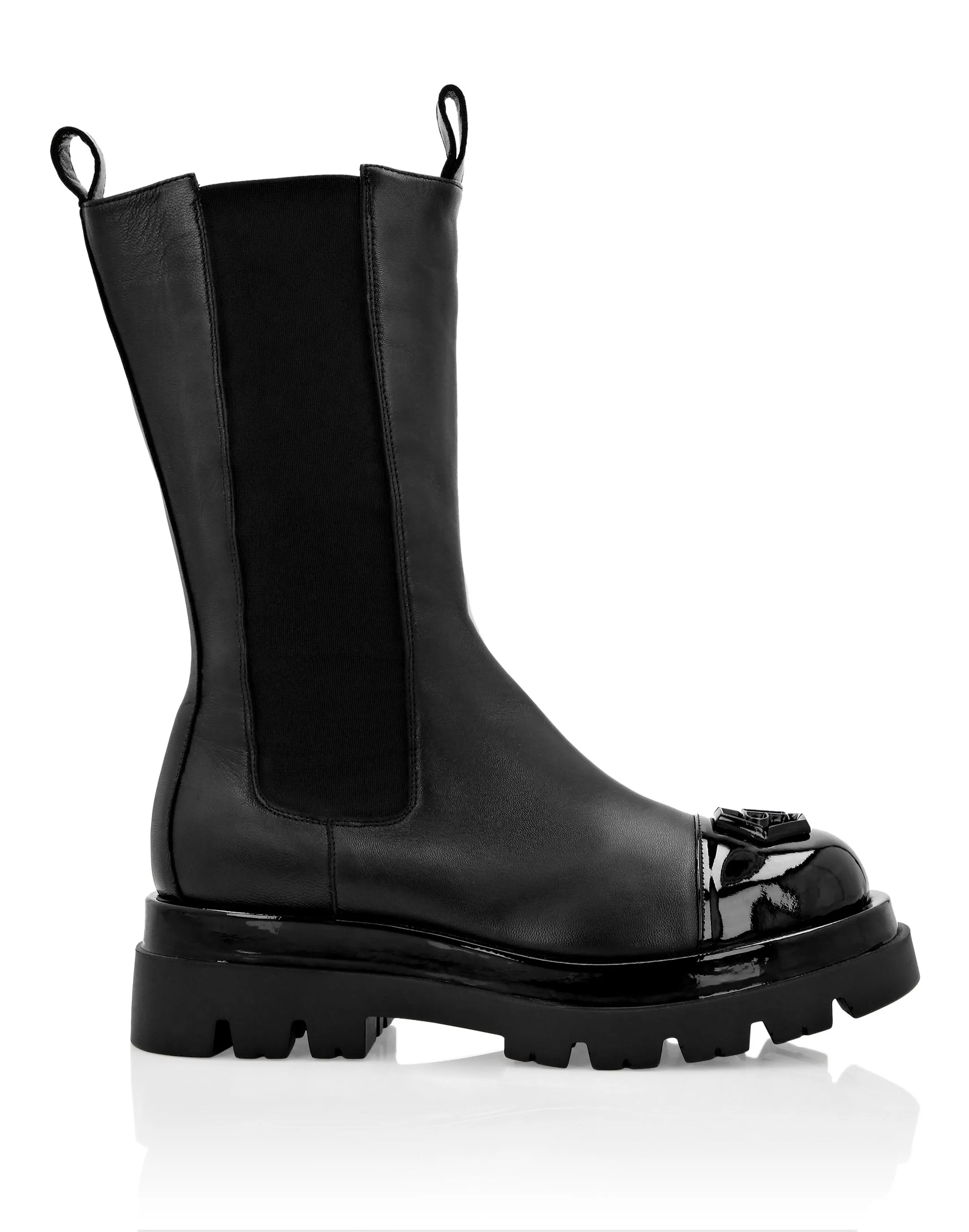 Mid Flat Boots Hexagon