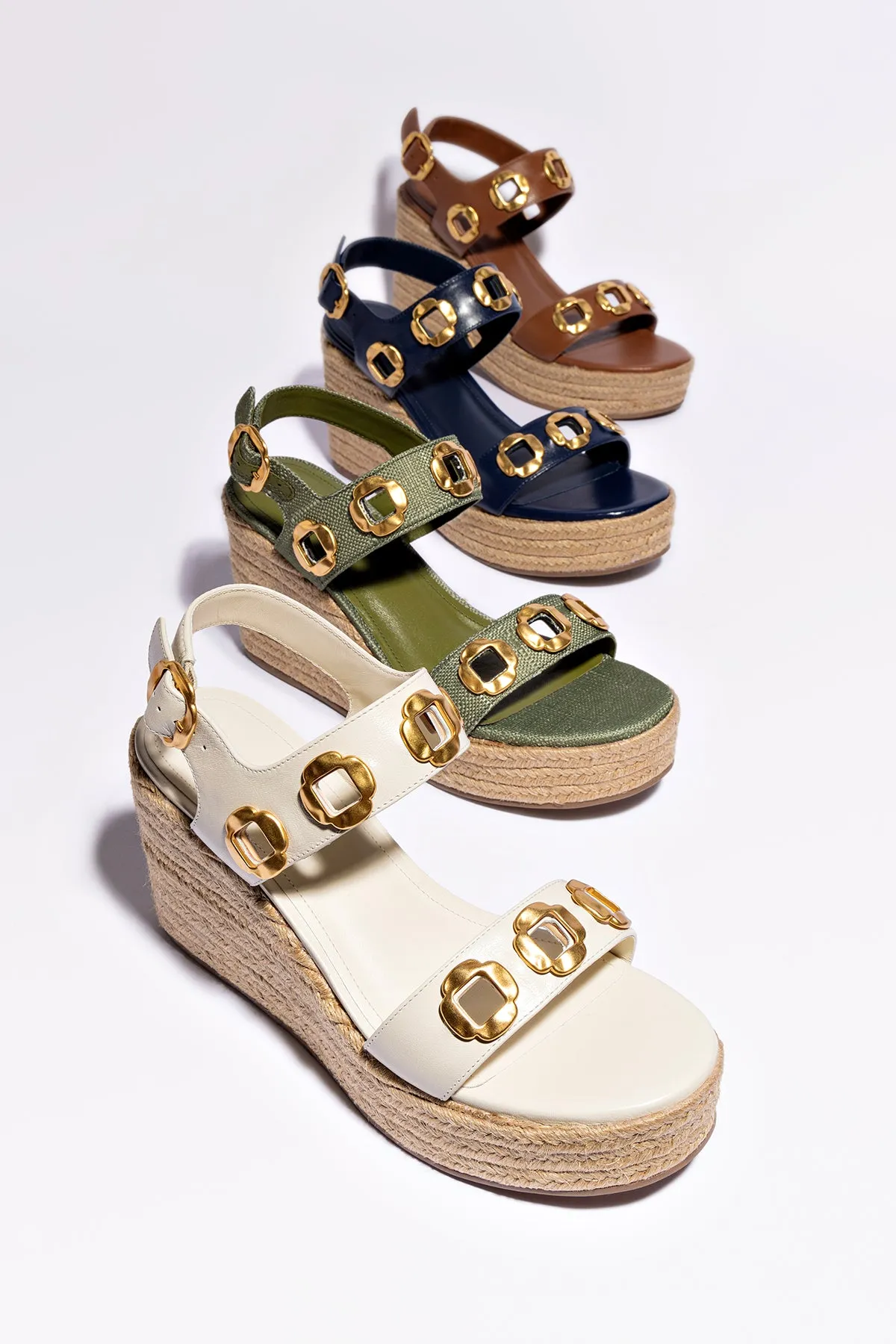 Milan Espadrille In Ivory Leather