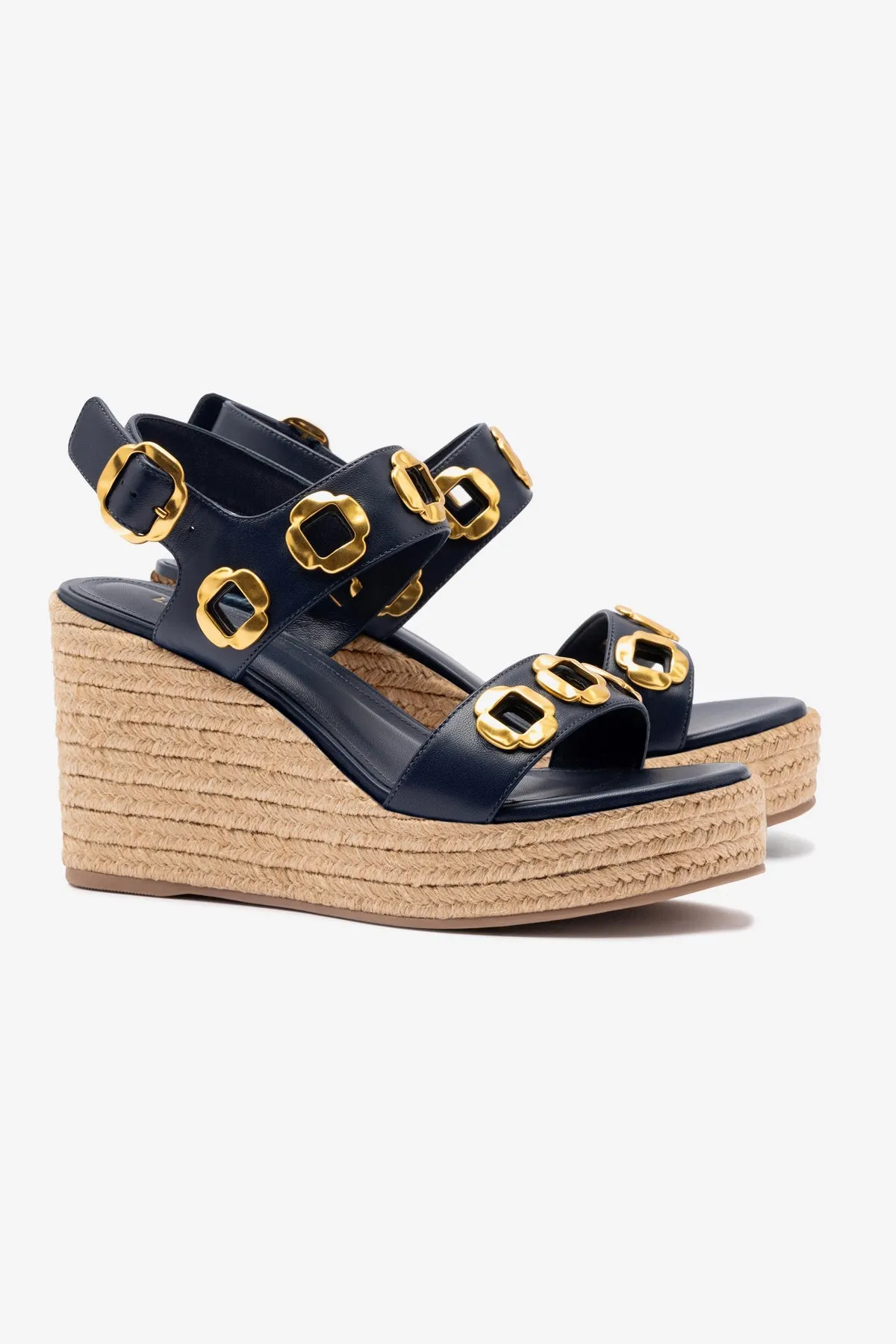 Milan Espadrille In Navy Leather