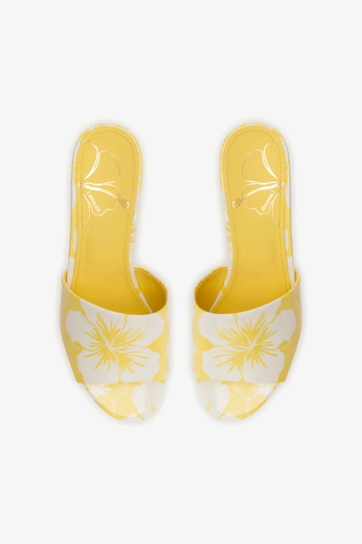 Miso Platform Sandal In Lemonade Printed Leather