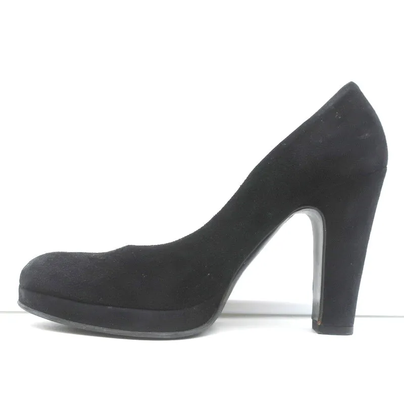 Miu Miu Platform Pumps Black Suede Size 36.5
