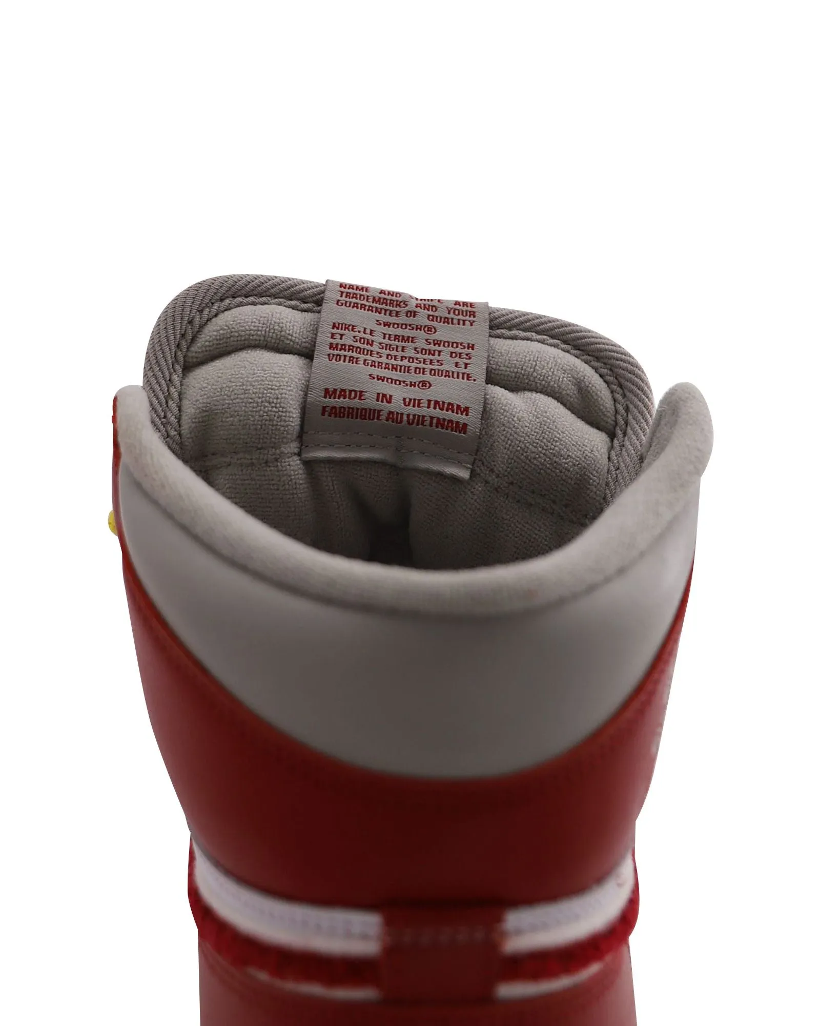Nike Air Jordan 1 Retro High Top Sneakers in Iron Ore/Red Varsity Leather
