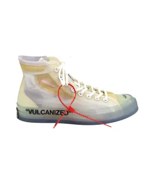 Off-White x Converse Chuck 70 "Vulcanized" High-top Sneakers in White/Clear Synthetic Textile