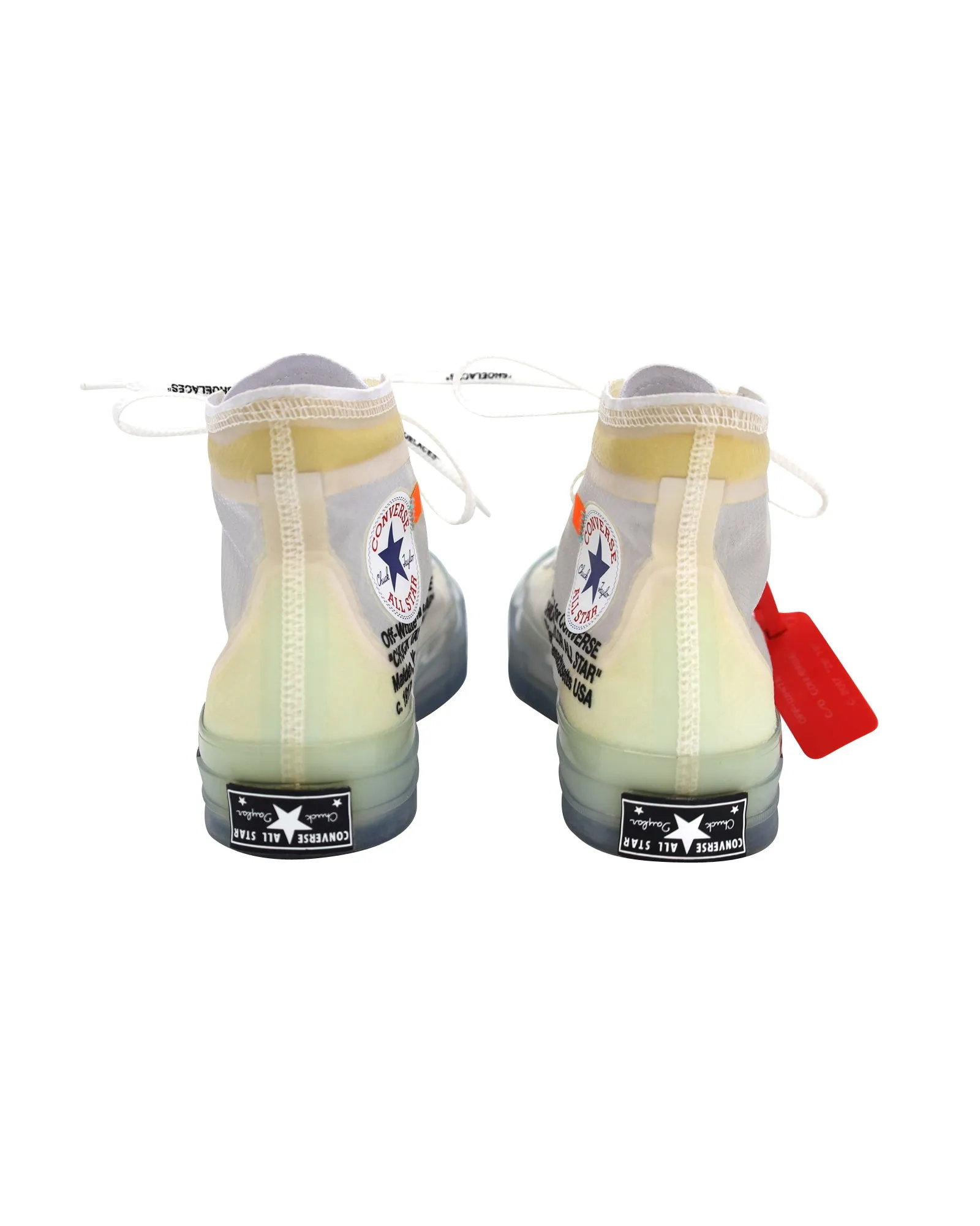 Off-White x Converse Chuck 70 "Vulcanized" High-top Sneakers in White/Clear Synthetic Textile